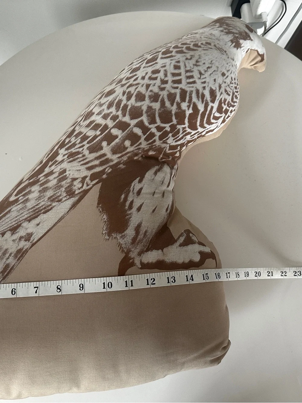 Decorative Falcon Pillow in Beige and Brown
